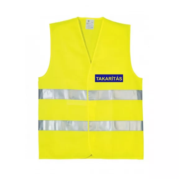 LÁTHATÓSÁGI BIZTONSÁGI MELLÉNY - Takarítás, Takarító szolgálat, Cleaning felirattal