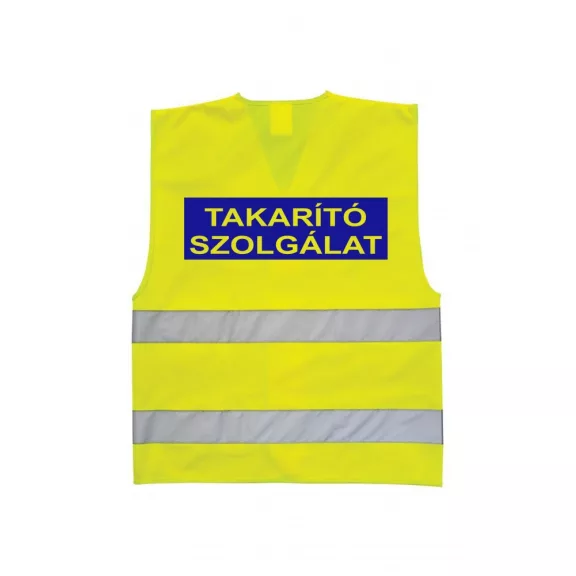 LÁTHATÓSÁGI BIZTONSÁGI MELLÉNY - Takarítás, Takarító szolgálat, Cleaning felirattal