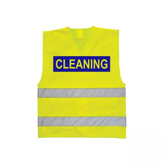 LÁTHATÓSÁGI BIZTONSÁGI MELLÉNY - Takarítás, Takarító szolgálat, Cleaning felirattal