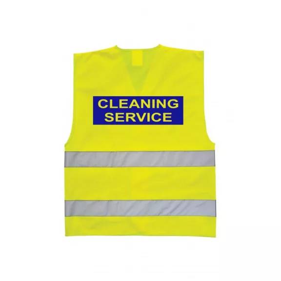 LÁTHATÓSÁGI BIZTONSÁGI MELLÉNY - Takarítás, Takarító szolgálat, Cleaning felirattal