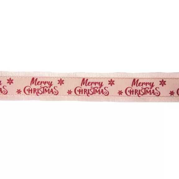 Merry Christmas bolyhos szélű szalag - 23 mm széles, több színben