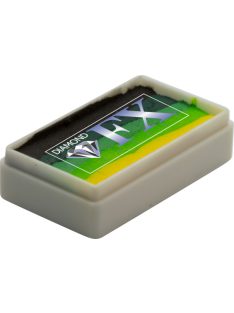 Diamond FX Green Carpet csíkos arcfesték 28g, professzionális "one stroke" festék, zöld fekete sárga színek, sárkány és dzsungel festés, bőrbarát, vízbázisú