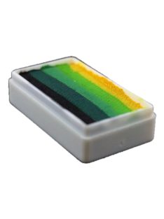 Diamond FX Green Carpet csíkos arcfesték 28g, professzionális "one stroke" festék, zöld fekete sárga színek, sárkány és dzsungel festés, bőrbarát, vízbázisú