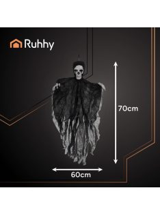 Ruhhy Fekete Akasztós Csontváz Dekoráció 70 cm - Halloween Zombi Szellem Dísz