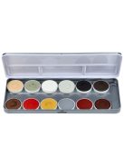 Superstar 12 színű arcfesték készlet Fearsome FACES by Matteo Arfanotti paletta sötét és horror színekkel, professzionális Halloween sminkhez