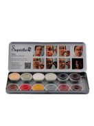 Superstar 12 színű arcfesték készlet Fearsome FACES by Matteo Arfanotti paletta sötét és horror színekkel, professzionális Halloween sminkhez