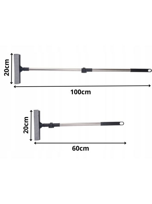 Kétoldalas teleszkópos ablaklehúzó és szivacsos mosó magas ablakok és sima felületek csíkmentes tisztításához