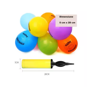 Sárga fekete zöld kézi ballonpumpa születésnapra és rendezvényekre