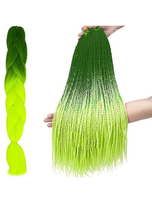 Neon zöld ombre szintetikus haj fonatokhoz