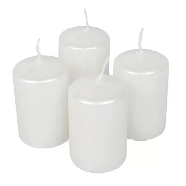 Adventi gyertya metál fehér 4db/cs 40x60 mm