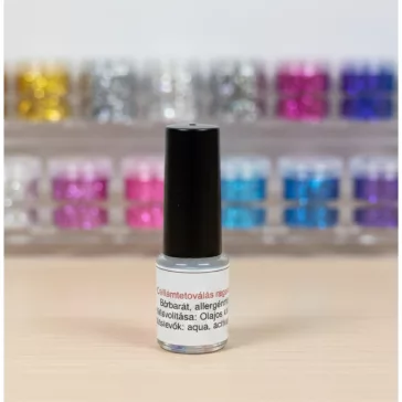 2 ml-es mini csillámtetoválás ragasztó, ecsetes bőrbarát testragasztó, vízálló csillámtetkó kiegészítő.