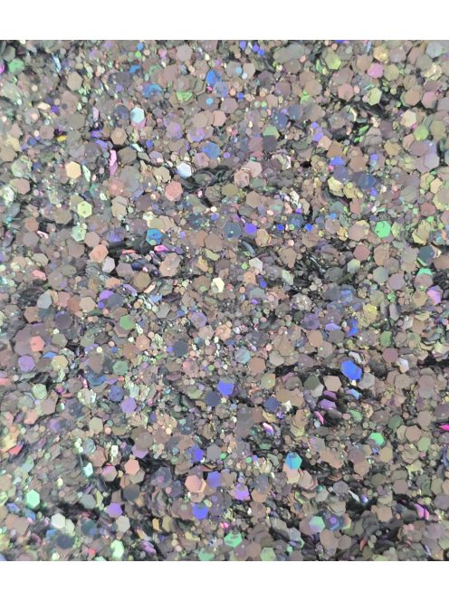 KiviArt Silver Magic Mixed Chunky Csillám CM85 - Ezüst Glitter Sminkhez