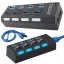USB 3.0 hub 4 portos kapcsolóval és LED jelzéssel
