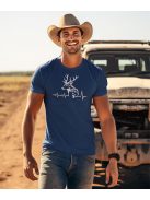 Póló Vadász Horgász EKG minta, vicces hobbi póló, horgász ajándék, vadász ajándék, pamut póló horgászathoz és vadászathoz