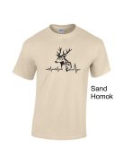 Póló Vadász Horgász EKG minta, vicces hobbi póló, horgász ajándék, vadász ajándék, pamut póló horgászathoz és vadászathoz