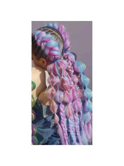 Szintetikus haj színes afro-ombre fonathoz - Kék/Ibplya