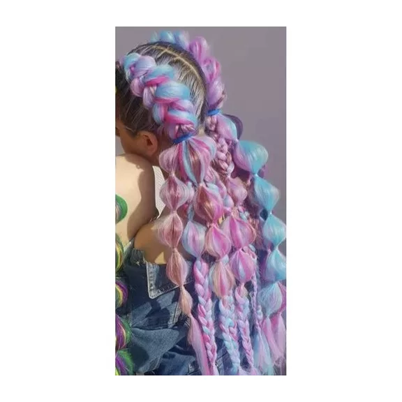 Szintetikus haj színes afro-ombre fonathoz - Kék/Ibplya