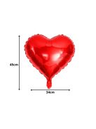 Piros szív alakú fólia lufi dekoráció Valentin napra és évfordulóra