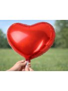 Piros szív alakú fólia lufi dekoráció Valentin napra és évfordulóra