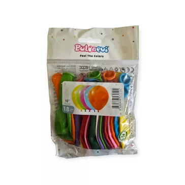 Gömb alakú latex lufi vegyes pasztell színekben 25 cm