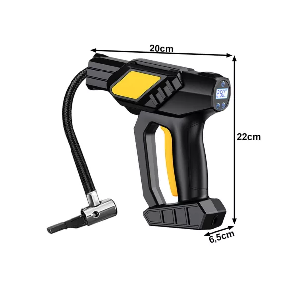 Vezeték nélküli digitális autógumi kompresszor 150 PSI nyomással