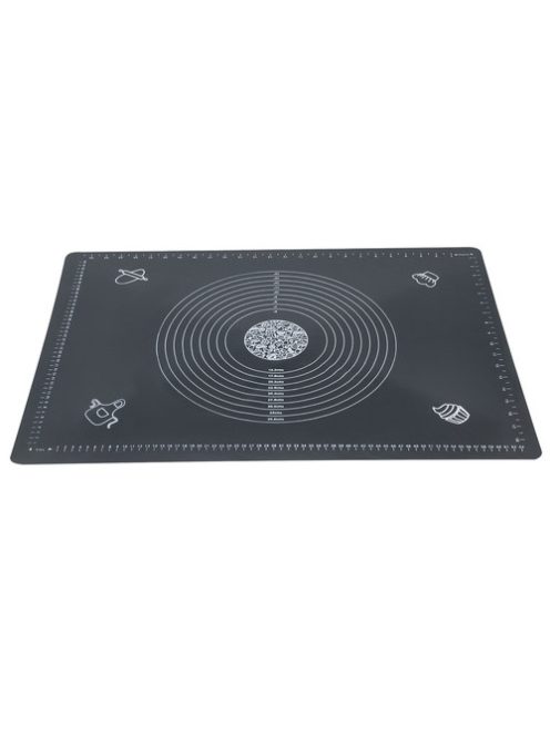 Ruhhy szilikon nyújtó-gyúrólap és sodrófa szett, XXL méretű (70x50 cm) gyúrótábla beosztásokkal, tapadásmentes szilikon sodrófa fa nyéllel, sütéshez és főzéshez