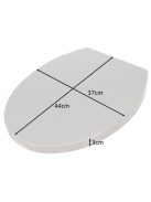 Ruhhy lassú lecsapódású (soft close) WC-ülőke, fehér színű, antibakteriális anyagból, univerzális méretben, modern fürdőszobákba