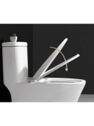 Ruhhy lassú lecsapódású (soft close) WC-ülőke, fehér színű, antibakteriális anyagból, univerzális méretben, modern fürdőszobákba