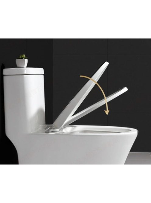 Ruhhy lassú lecsapódású (soft close) WC-ülőke, fehér színű, antibakteriális anyagból, univerzális méretben, modern fürdőszobákba