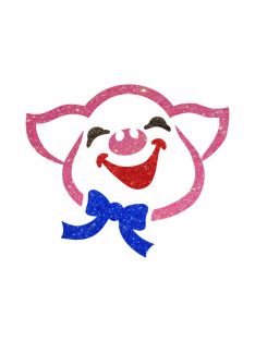 Csillámtetoválás sablon 5x5 cm -Újévi malac 475