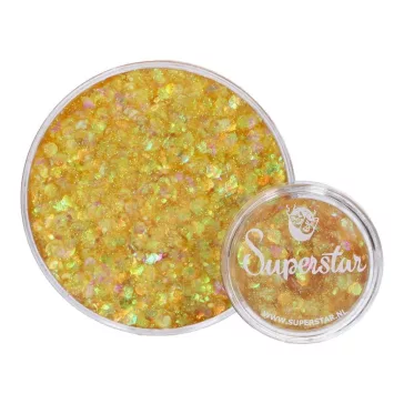 Aranyló naplemente hatású Superstar chunky glitter krém átlátszó tégelyben