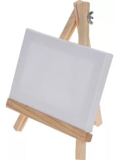 Festőállvány vászonnal -  fehér 18x12 cm