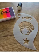 Arcfestő Shell, kagyló stencil – Precíz és könnyen használható sablon arcfestéshez