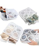 ehér hálós cipőmosó zsák cipzárral és védőréteggel a mosógép védelmére