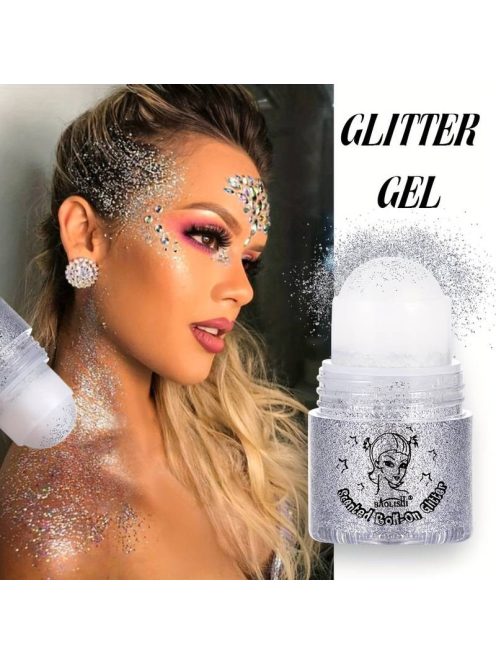 Roll-On glitter gel ezüst