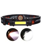 COB fejlámpa 4 az 1-ben mágnessel, világító fénnyel, fejre rögzítve és levéve is