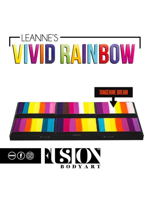 Fusion csíkos arcfesték paletta – Leanne's VIVID RAINBOW szirompaletta