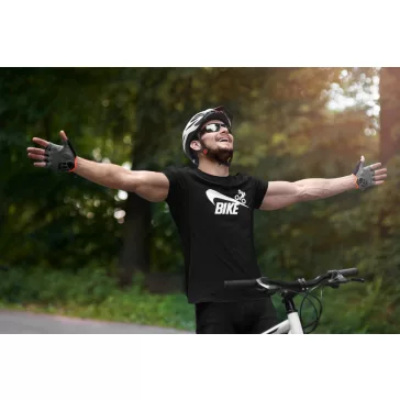 Bike póló, kerékpáros póló, biciklis ajándék, sportos póló, kerékpár sziluett