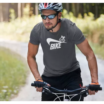 Bike póló, kerékpáros póló, biciklis ajándék, sportos póló, kerékpár sziluett