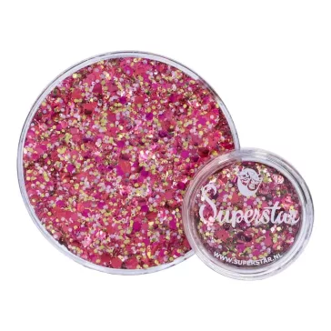 Pink Lady hatású Superstar chunky glitter krém rózsaszín és arany csillogással