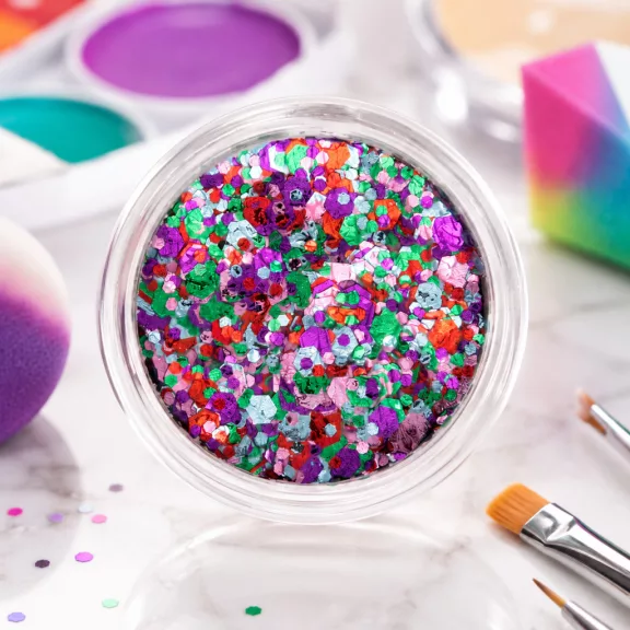 Színes PXP chRagasztó nélkül használható Cherry Blossom csillámkrém arcfestés kiegészítéséhezunky glitter krém fesztivál sminkhez és testdíszítéshez