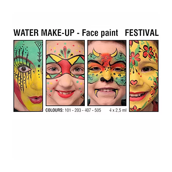 Grimas 4 színű arcfestő készlet Festival