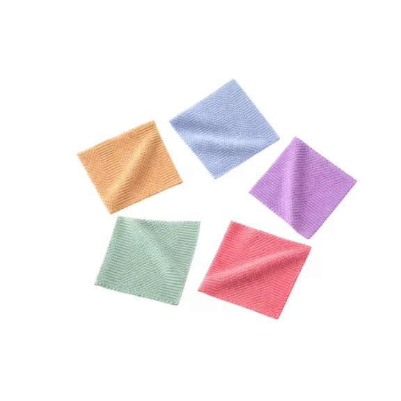 Színes mikroszálas kendők 5 darabos készlet 30x30 cm konyhai és otthoni tisztításhoz