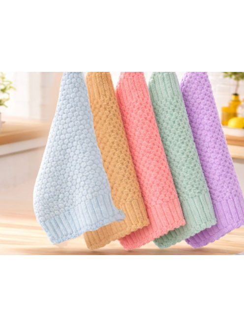 Színes mikroszálas kendők 5 darabos készlet 30x30 cm konyhai és otthoni tisztításhoz