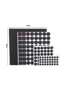 öntapadós filc bútorvédő készlet 133 darabos, különböző méretű és formájú párnákkal, padlóvédelemhez