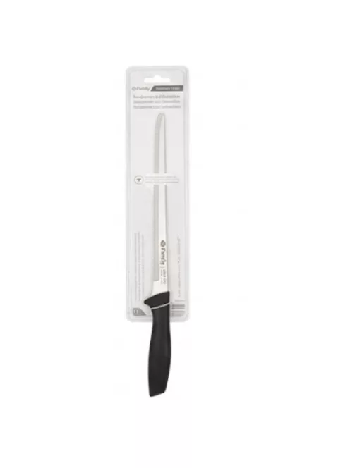 37 cm hosszú rozsdamentes sonka és gyros szeletelő kés, INOX pengével