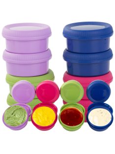 Szósz tároló doboz szett, dip tartó, 80ml, 8 darabos, légmentesen záródó fedél, uzsonnás doboz kiegészítő, piknik,