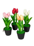 Élethű mű tulipán – Tartós és elegáns dekorációs cserepes virág