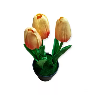 Élethű mű tulipán – Tartós és elegáns dekorációs cserepes virág