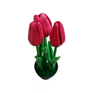 Élethű mű tulipán – Tartós és elegáns dekorációs cserepes virág